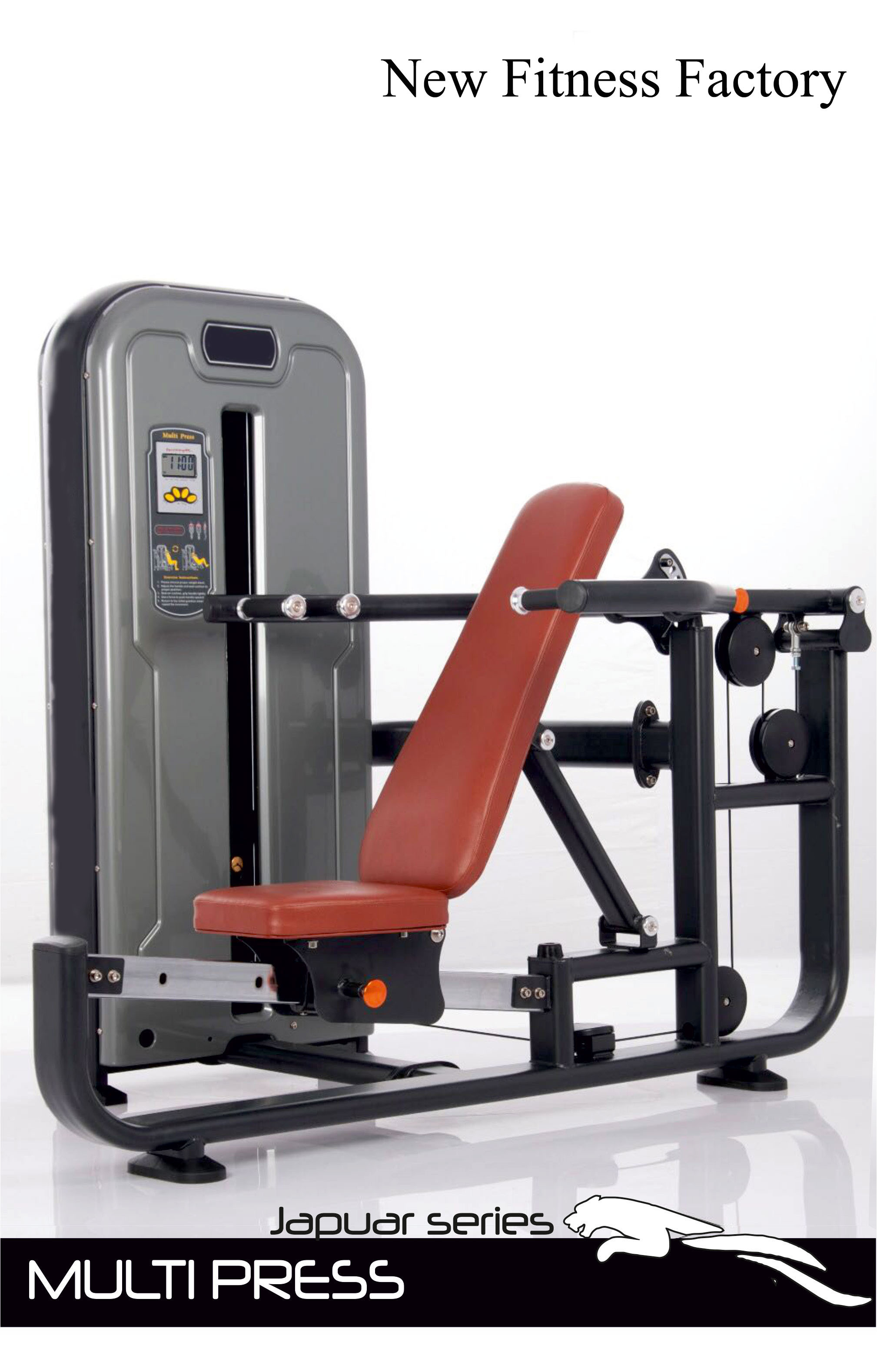 Chest Press Machine - Commercial Grade Adjustable Operation Mode | Brown Seat Ideal For Chest Workouts