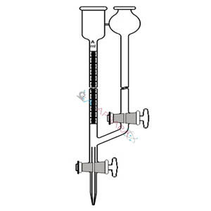 जलाशय उपकरण के साथ ब्यूरेट्स, माइक्रो, ऑटोमैटिक फिलिंग डिवाइस सामग्री: प्रयोगशाला ग्लासवेयर