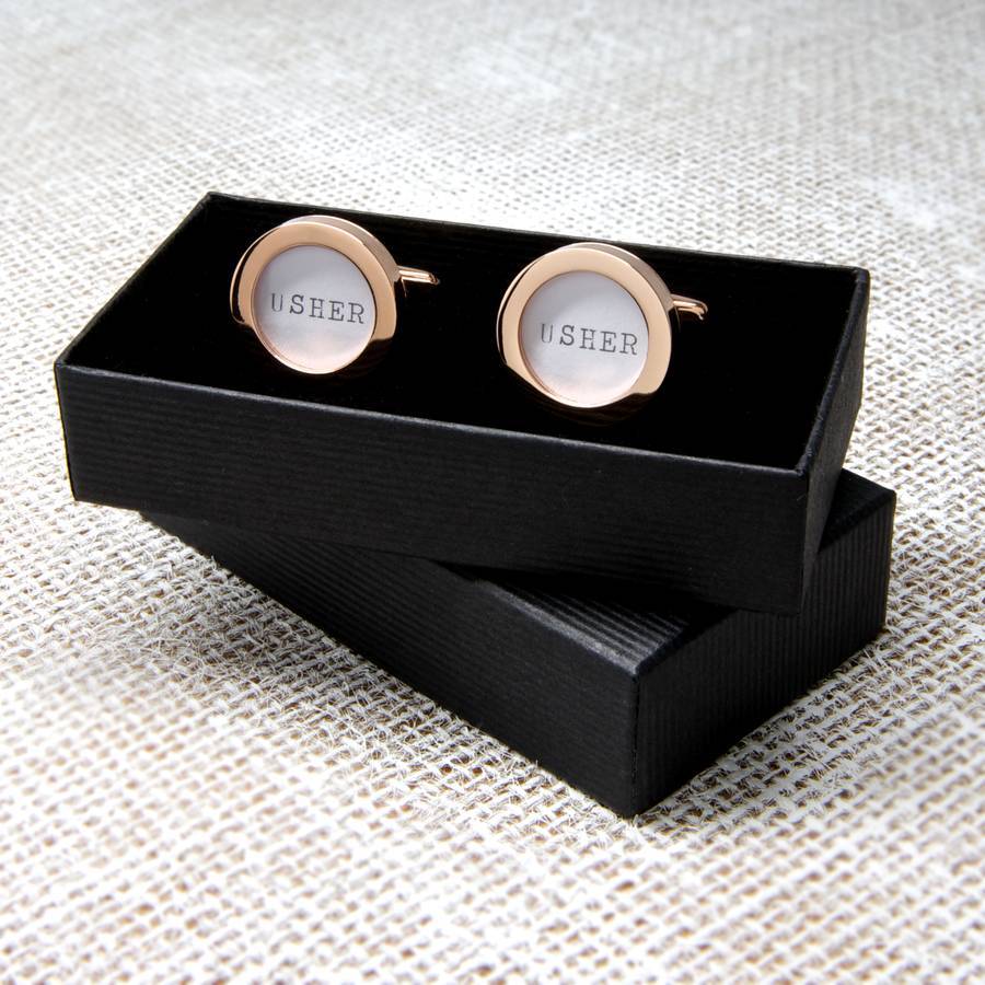 Wedding Cufflinks - Brass, Standard Size | Custom Design With Gemstones, Elegant Surface Finish In Gold, Silver, Copper, For Weddings & Special Occasions