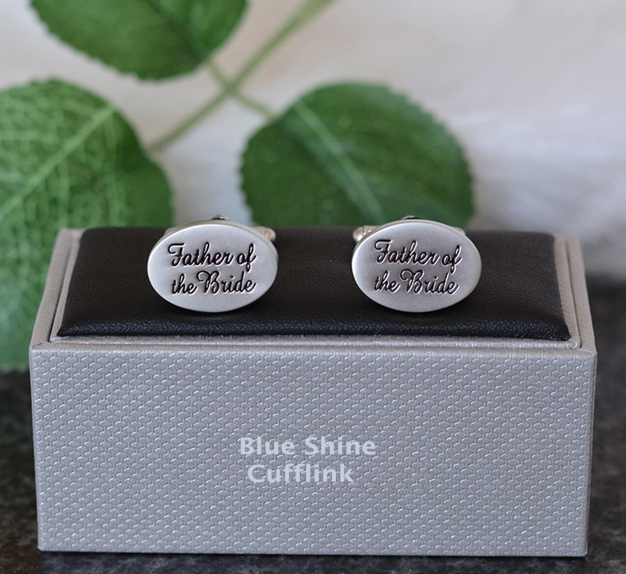 Wedding Cufflinks - Brass, Standard Size | Custom Design With Gemstones, Elegant Surface Finish In Gold, Silver, Copper, For Weddings & Special Occasions