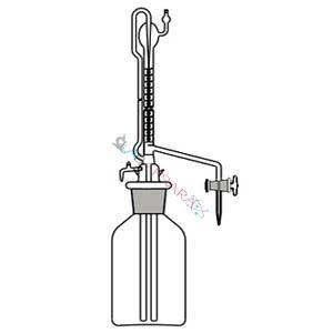 Burettes, Automatic Zero Screw Type Ptfe Needle Valve Stopcock, Mounted On Reservoir, Rubber Bellow,