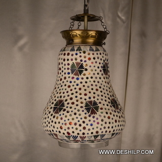 Decorated Glass Mosaic Wall Hanging - Glass Height: 30 Cm Dia: 12 Cm Multicolor Handmade Finish Polished Round Shape Weight: 4-8 Kg