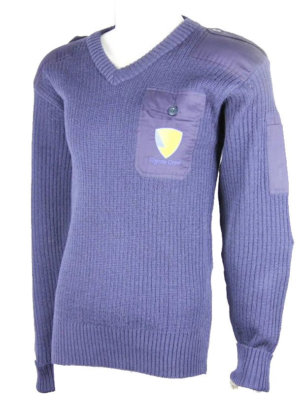 100% Wool Royal Blue Army Sweater Size: Double Extra Small
