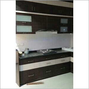 Brown Hard Wood Modular Kitchen
