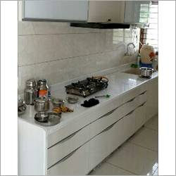 White Designer Modular Kitchen