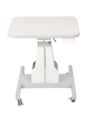 White Motorized Table With Drawer