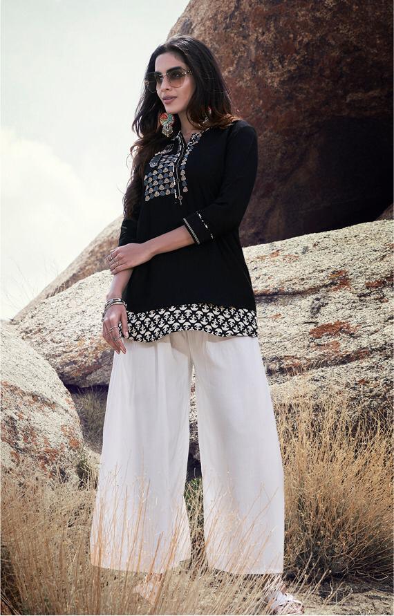 Ladies Top - Rayon Flex With Embroidery Work, Sizes S-3xl, Short Sleeves, All-season Wear, Quick Dry, Washable, Value-added Print