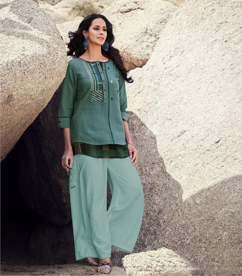 Ladies Top - Rayon Flex With Embroidery Work, Sizes S-3xl, Short Sleeves, All-season Wear, Quick Dry, Washable, Value-added Print