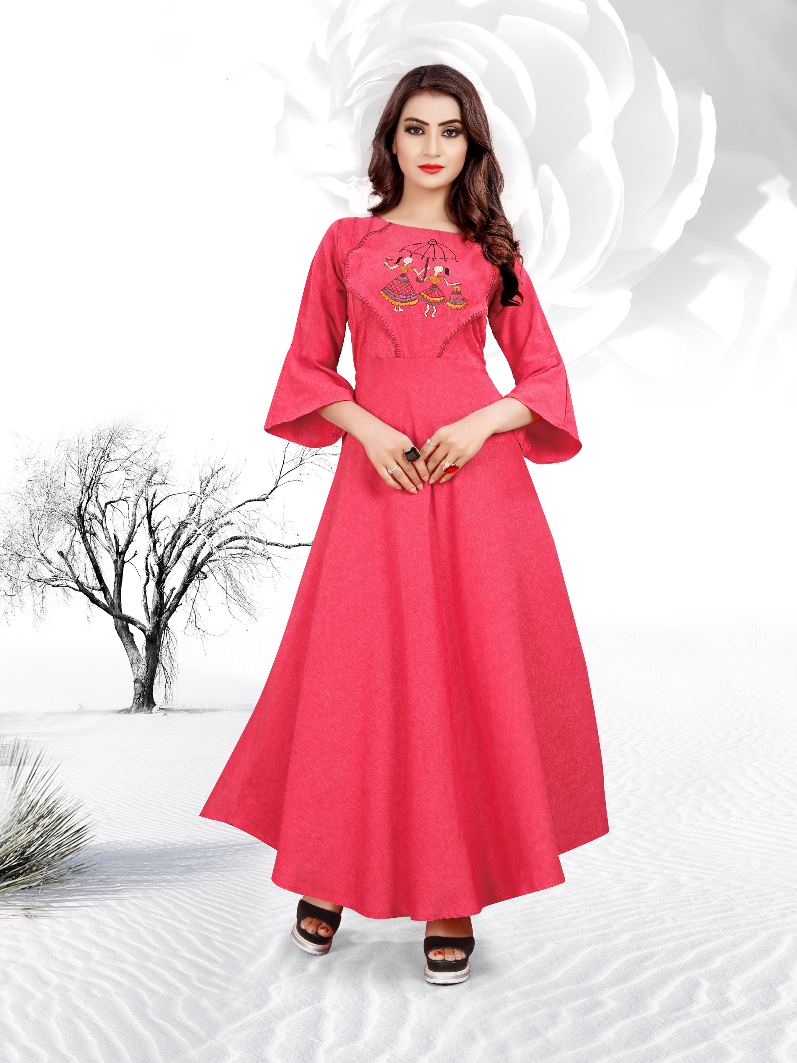 6 Colors Available Ladies Blue Anarkali Style Kurti