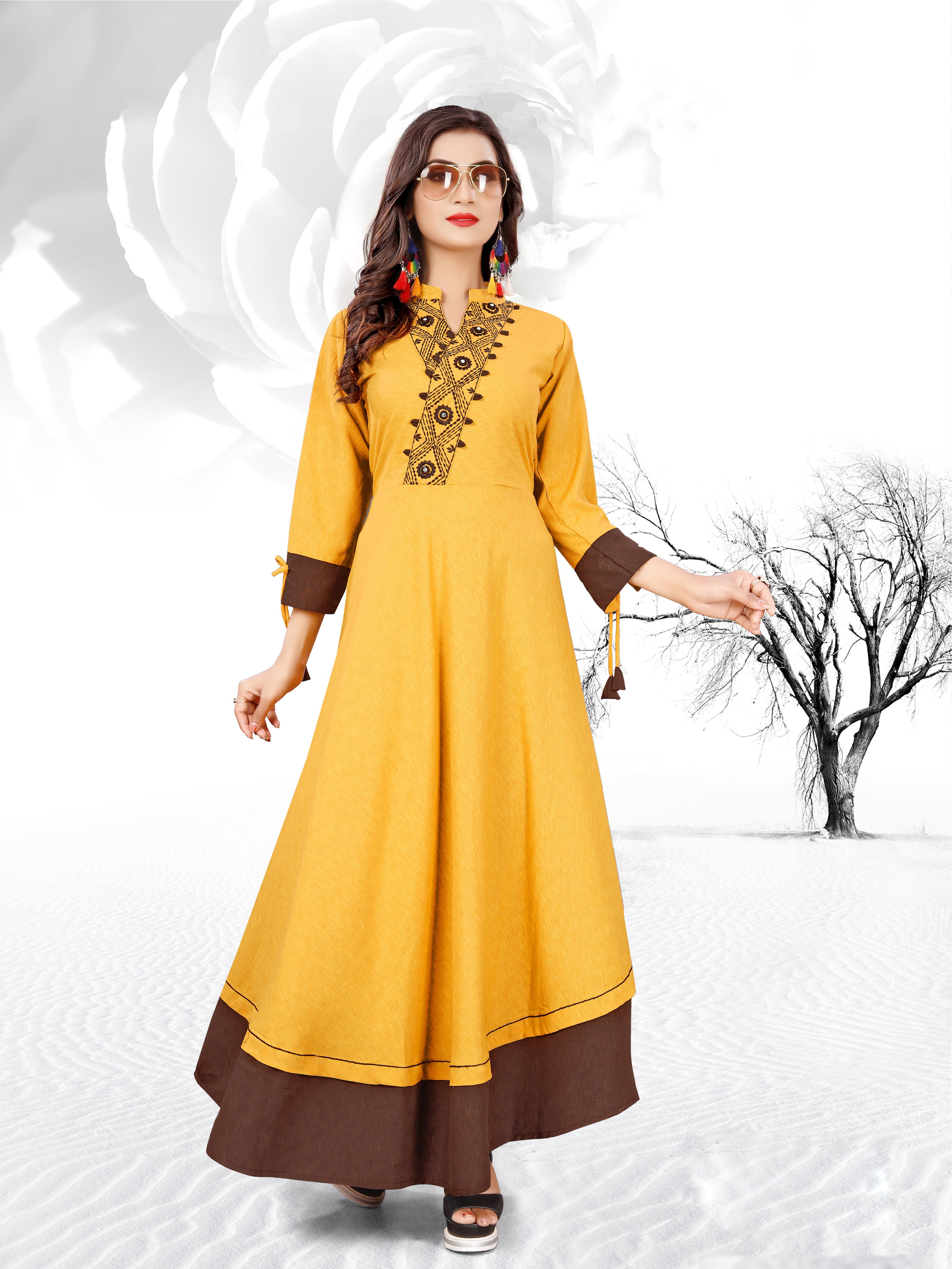 6 Colors Available Ladies Blue Anarkali Style Kurti