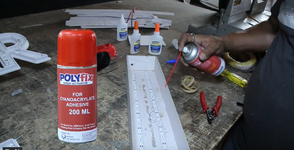 Polyfix Cyanoacrylate Adhesive Glue - Ethly Ca Glue With 50 Gm Bottle & 100 Ml Spray Activator | Instant Bonding For Led Strips On Signboards, Non-blooming, Transparent, Industrial Grade