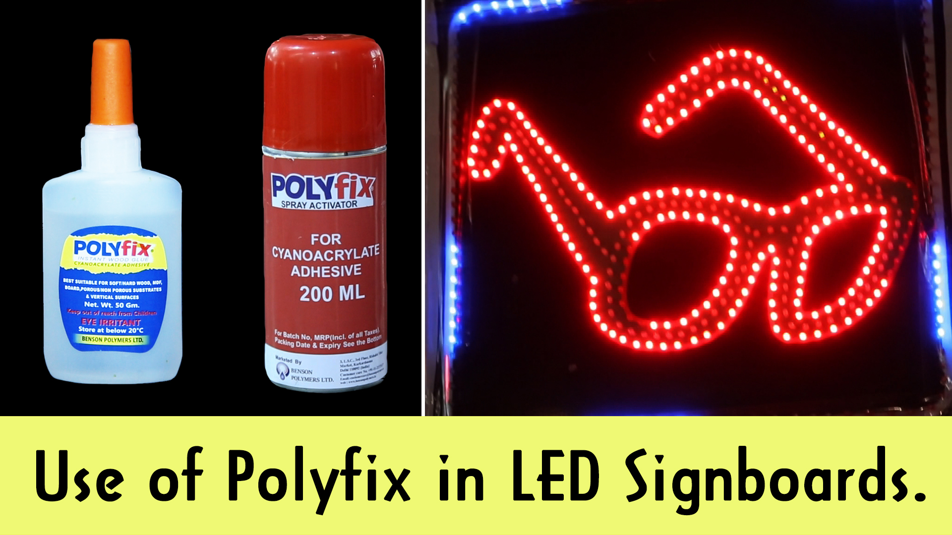 Polyfix Cyanoacrylate Adhesive Glue - Ethly Ca Glue With 50 Gm Bottle & 100 Ml Spray Activator | Instant Bonding For Led Strips On Signboards, Non-blooming, Transparent, Industrial Grade