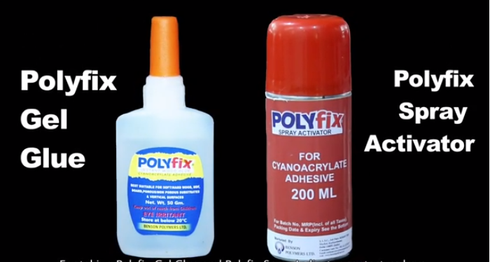 Polyfix Cyanoacrylate Adhesive Glue - Ethly Ca Glue With 50 Gm Bottle & 100 Ml Spray Activator | Instant Bonding For Led Strips On Signboards, Non-blooming, Transparent, Industrial Grade