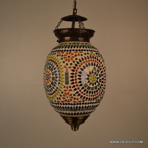 Multicolor Egg Shape Glass Wall Hanging