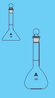Flask Volumetric (Measuring) with inter changeable Glass Solid Stopper