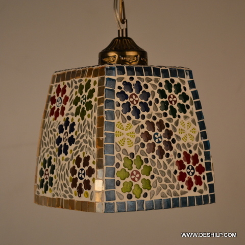 Traditional Squire Glass Mosaic Wall Hanging - Color: Multicolor
