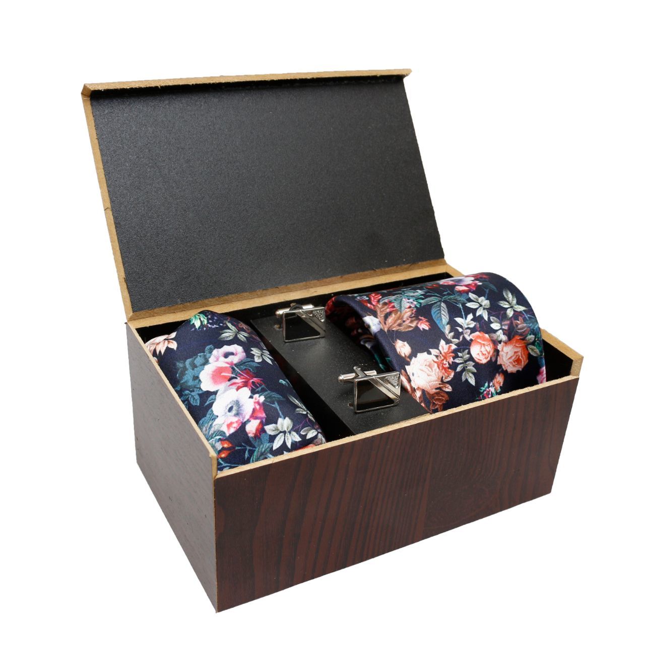 Embroidered Ties - 100% Silk, 70-80 Cm Length, Navy Blue Color | Handmade Thai Silk Design For Offices, Weddings, And Business Parties