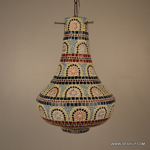 Multicolor Handicraft Glass Wall Hanging Lamp