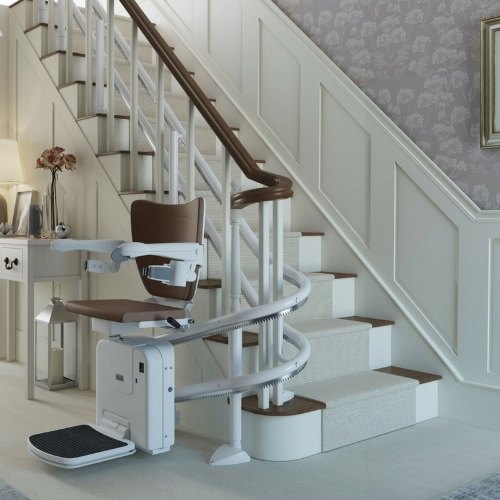 Stair Lift - Stainless Steel, 300 lbs Weight Capacity | Automatic Door Style, AC Drive Type, Professional Installation