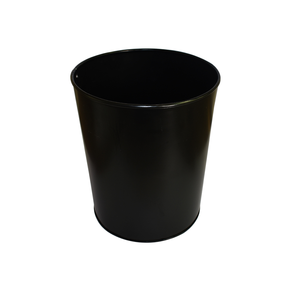 Metal Planter - 8.9" X 9" X 14", Galvanized Metal, Black & White, Powder Coated Finish With Scroll Patterned Stand