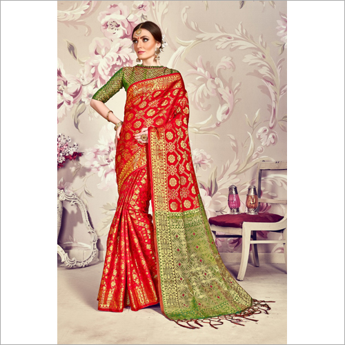 Ladies Designer Cotton Saree - Cotton Material, Multicolor, Banarsi Style | Elegant Design, Easy Washability, Long-Lasting Sheen