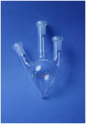 फ्लास्क नाशपाती के आकार की तीन गर्दन