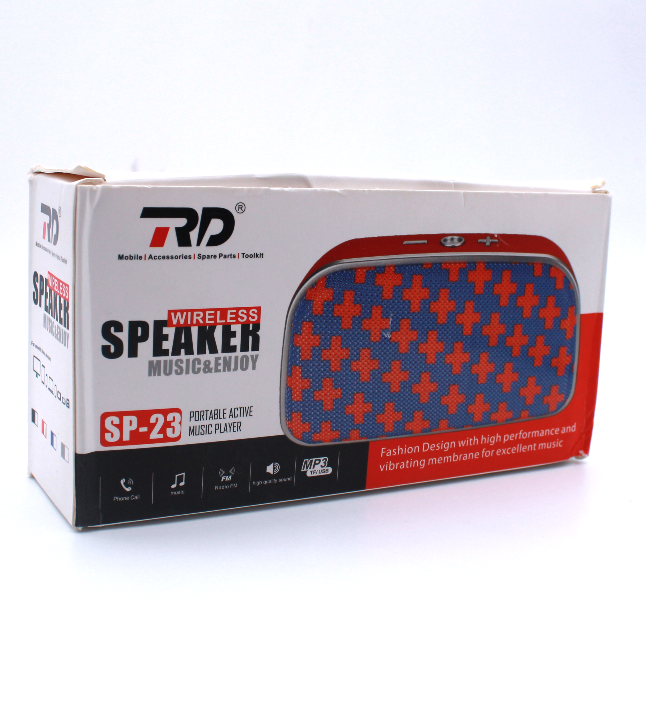 Wireless Speaker - 7.5 X 4.5 X 2.5 Cm, Red | 8 Hours Battery Life, 10 Meters Bluetooth Range, 80db Signal-to-noise Ratio