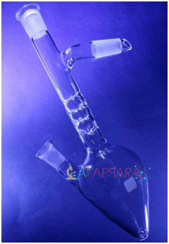 Flasks Pear Shaped, Vigreux With Side Neck