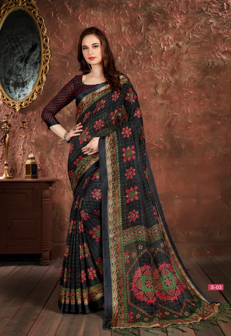 Printed Saree - Malbari Silk, Celebrity Green Vol. 1 | Multicolored, Weaving, Single Available, Ready To Ship