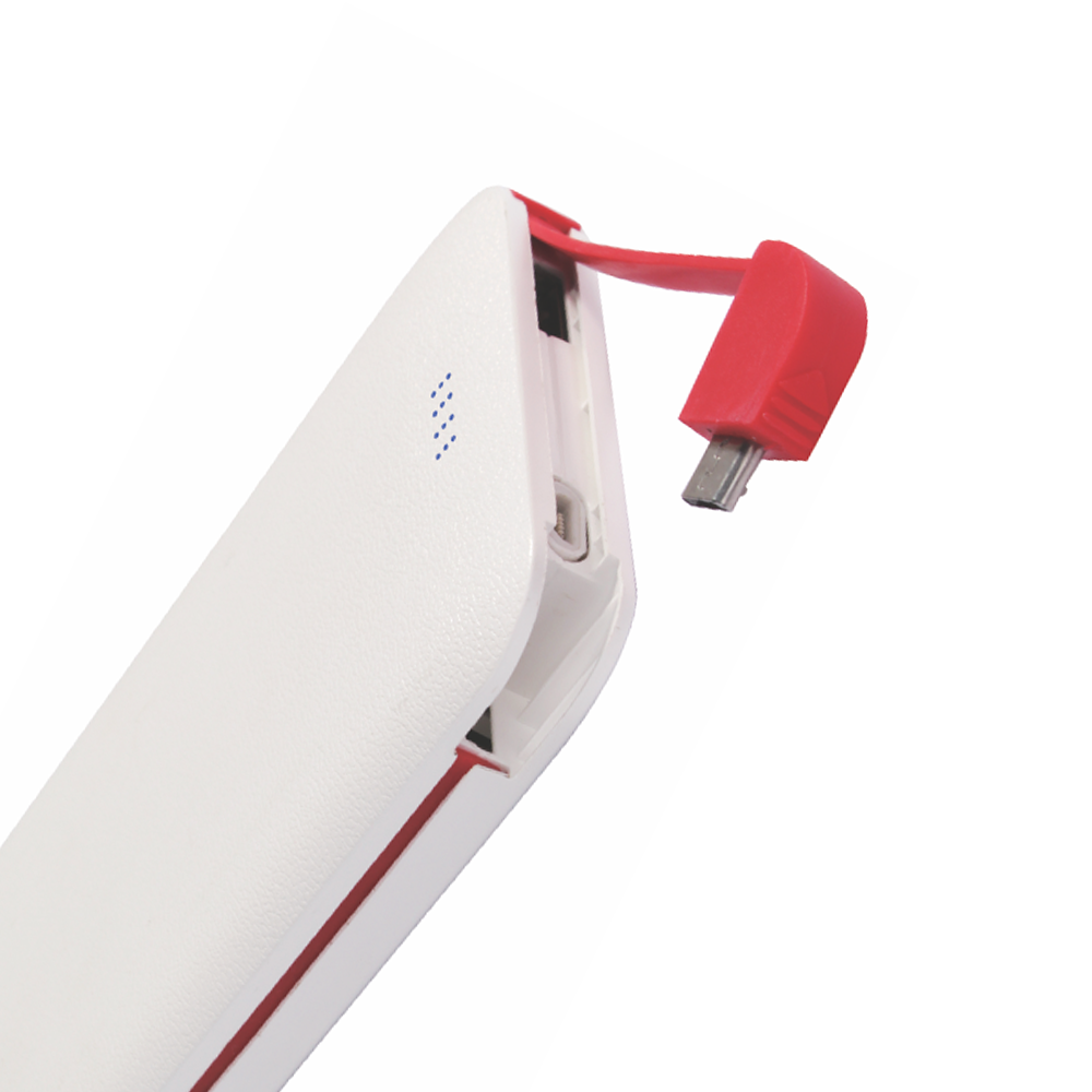 Rd 6000mah Power Bank - Abs Plastic, 95x60x22mm , Lightweight 150g, 5v/2a Input & Output, Sleek White Design