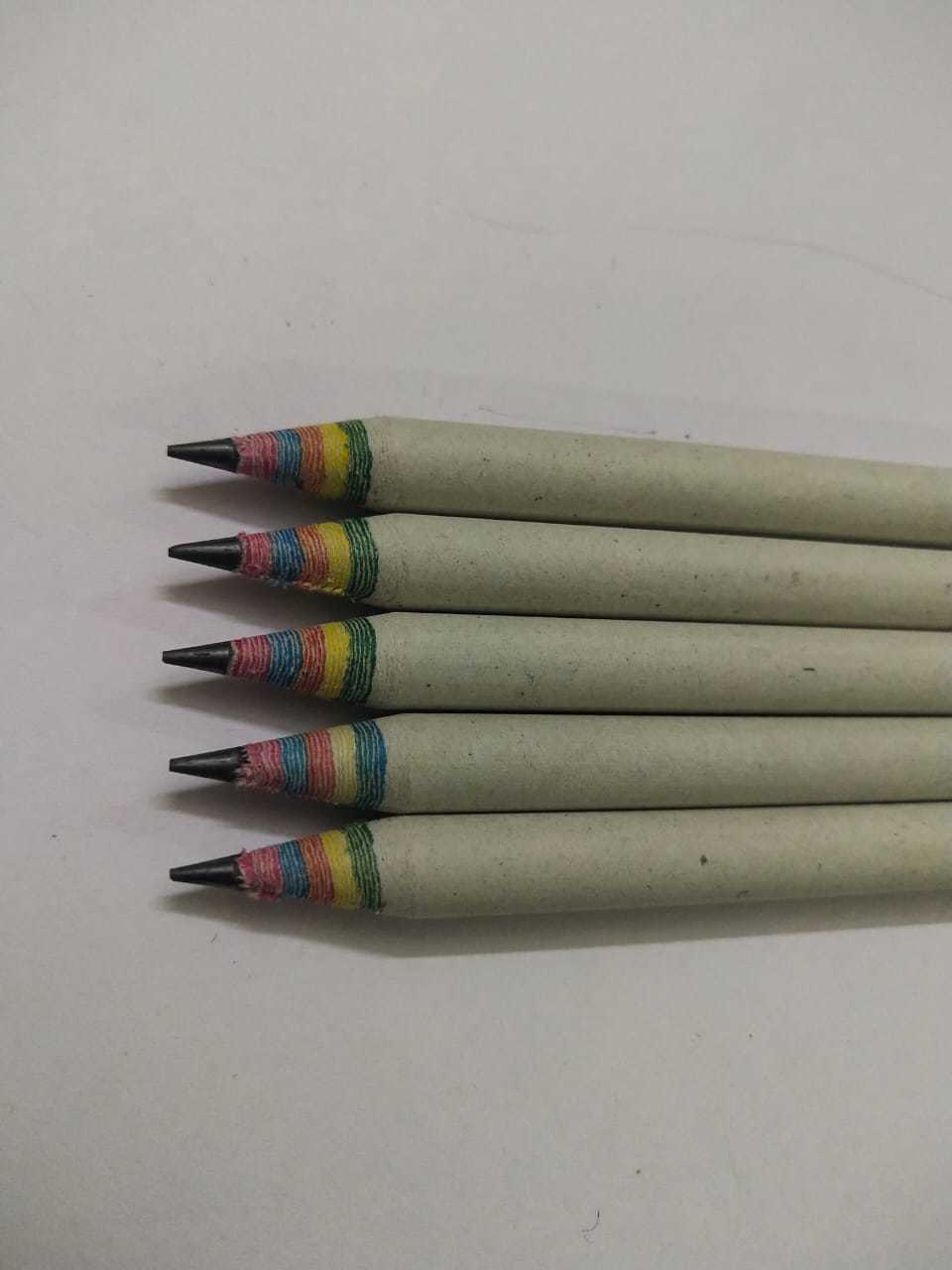 Rainbow Paper Pencil - Recycled Rainbow Paper, 7 Inch Size | Eco-friendly, Extra Dark Ink, Highly Demanded For Writing