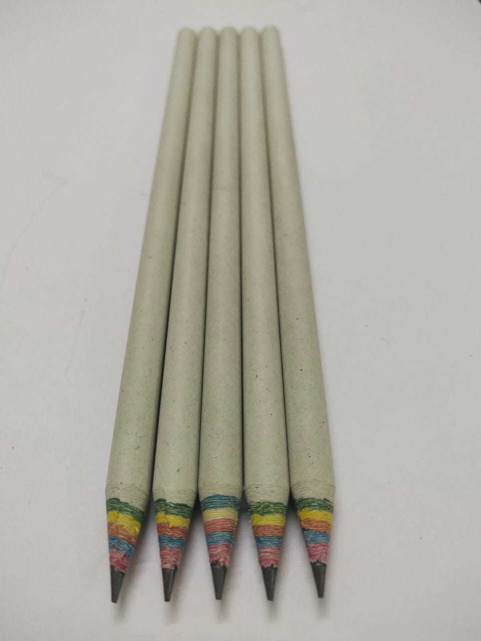 Rainbow Paper Pencil - Recycled Rainbow Paper, 7 Inch Size | Eco-friendly, Extra Dark Ink, Highly Demanded For Writing