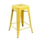 Classic Bar Stool - Powder Coated Iron, 18x16 Inches | Square Shape, 4 Legs, Versatile For Restaurants And Bars