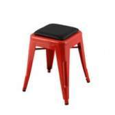 Classic Bar Stool - Powder Coated Iron, 18x16 Inches | Square Shape, 4 Legs, Versatile For Restaurants And Bars