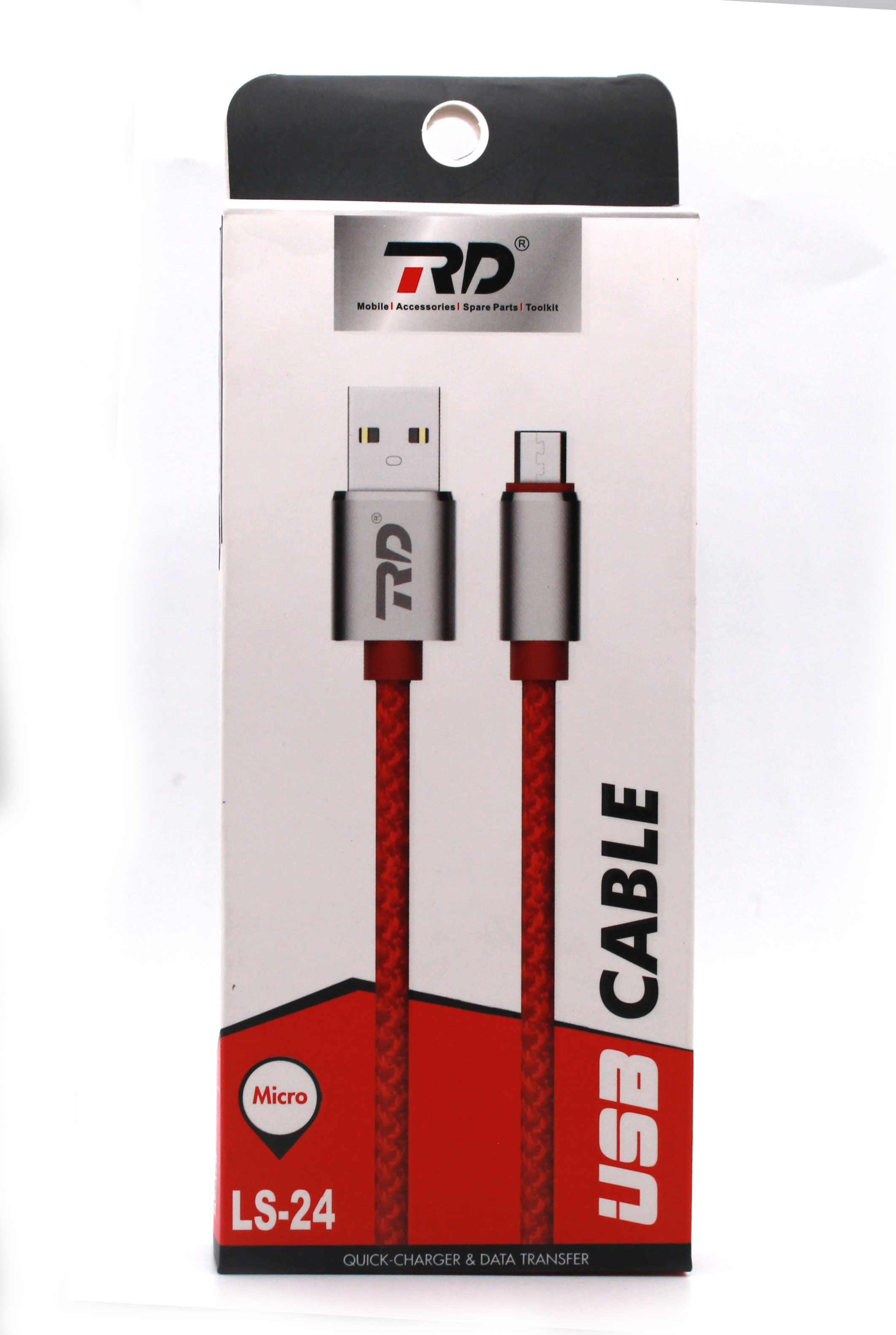 Usb Cables - Nylon Braided, 1 Meter Length , Red Color, 2.4a Current Rating, 480 Mbps Data Transfer Speed, 1 Year Warranty