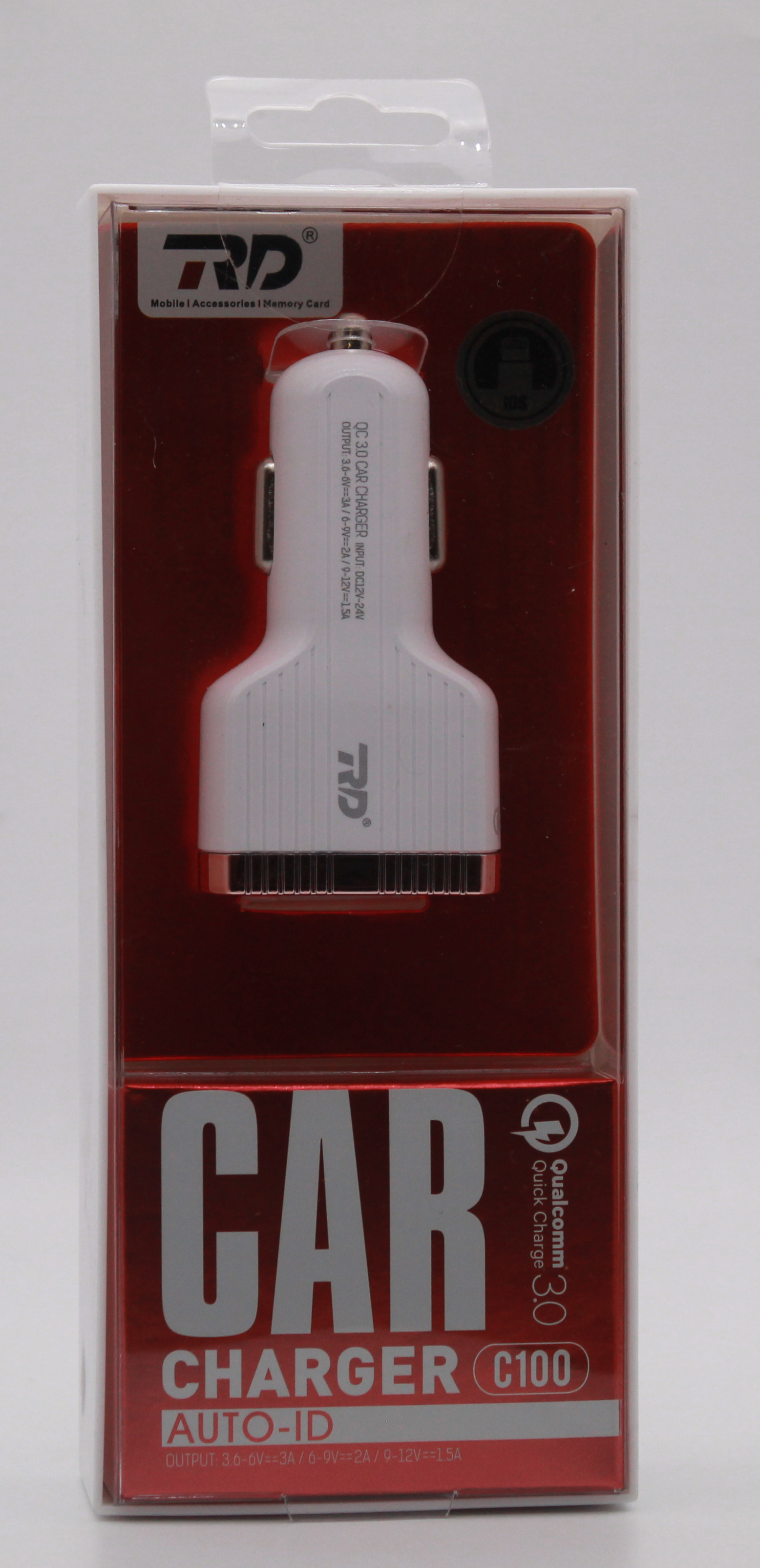 Car Charger - Abs Plastic, 60x40x30 Mm | Brown Color, 3 Usb Ports, 36w Output, 12-24v Input Voltage, Ce & Rohs Certified