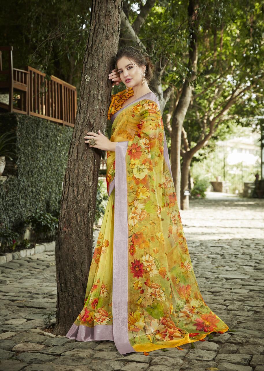 Multicolored Printed Saree