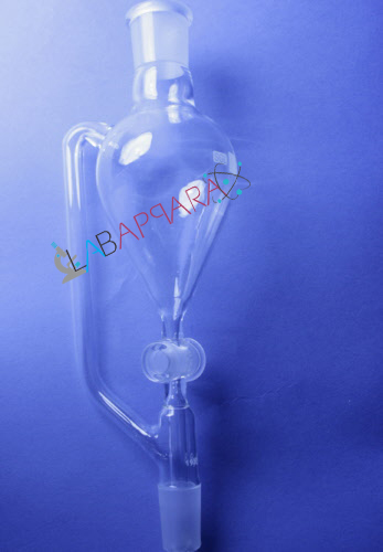 Pressure Equalising Funnels Pear Shape With Socket Glass Key Stopcock And Stem With Cone.