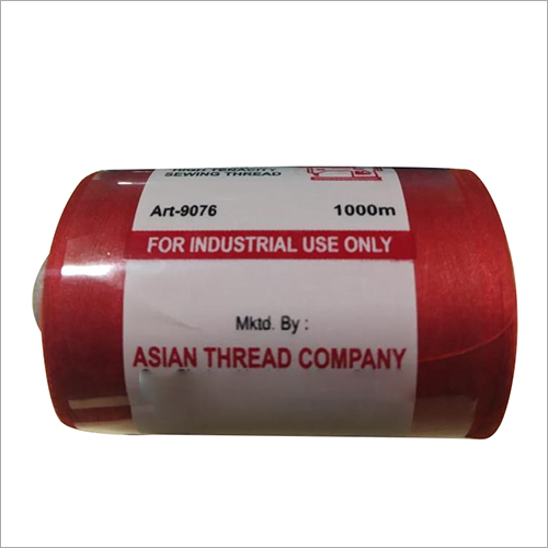 Spun Polyester Thread - 3 Ply, 1000 Meter Length | Red Dyed, Smooth, Ideal for Textile and Garment Industries