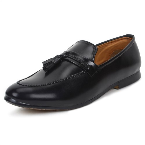 Any Season Mens Leather Black Loafer