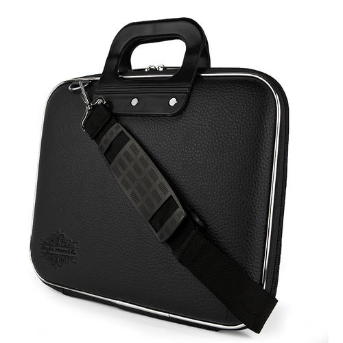 Hard Shell Briefcase - PU Material, 15.6 Inch Size, Black Color | Optimal Protection, Stylish Design, Removable Shoulder Strap, Multiple Pocket Slots