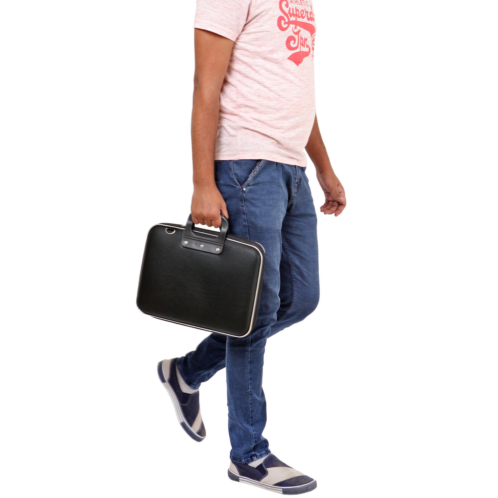 Hard Shell Briefcase - Pu Material, 15.6 Inch Size, Black Color | Optimal Protection, Stylish Design, Removable Shoulder Strap, Multiple Pocket Slots