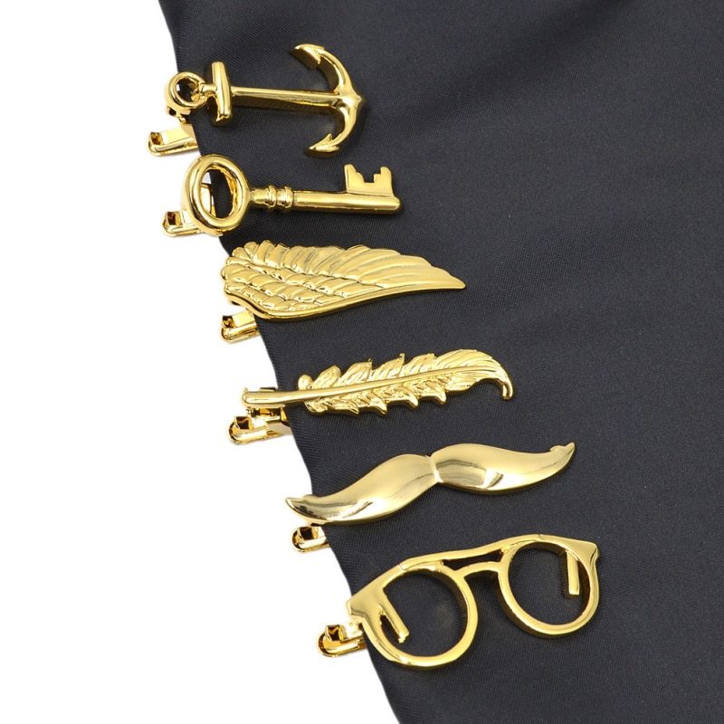 Tie Accessories - Brass, 6 Cm | Quirky Designs In Metal And Stone, Available In All Colors And Shapes For Office And Party Wear