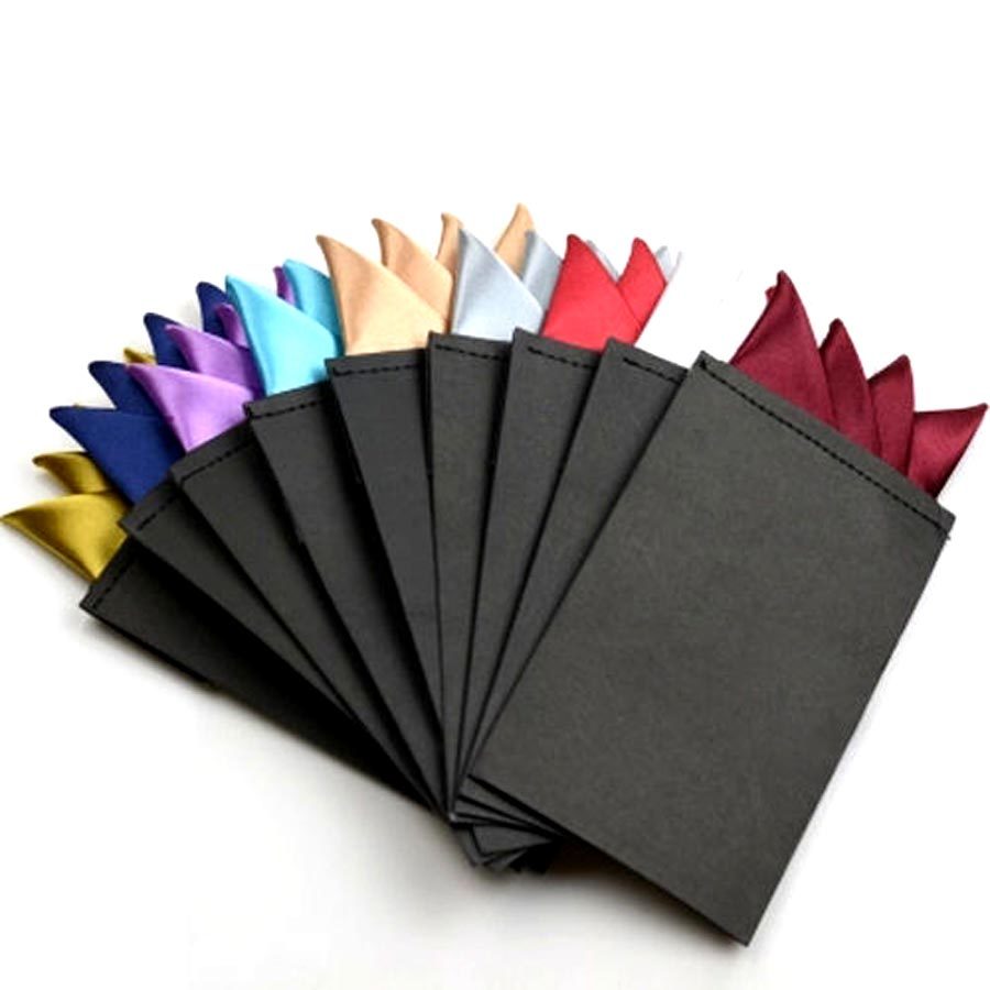 Pocket Square Hanky - 100% Silk, 20x20 Cm, Multiple Designs | Smooth Texture, Shrink Resistant, Colorfast, Jacquard Pattern, Neat Stitching