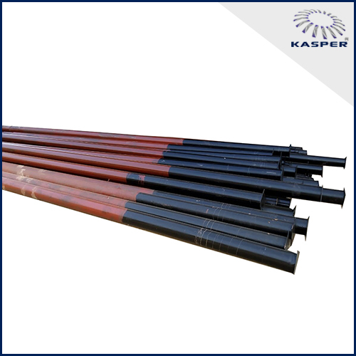 MS Tubular Pole SP-55 - Mild Steel, 11 Meter Length - Red Oxide Finish, Silver Paint, Hot Dip Galvanization