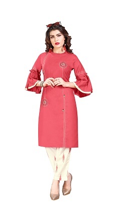 5 Colors Available Ladies Kurti Straight Fit With Bottom
