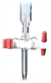 Mohr Burt With PTFE Faucet Class - 25 ml Capacity, 0.1 ml Graduation, Short Height, Blue Graduations, Flared Funnel End, Precision Class A | Laboratory Glassware Usage