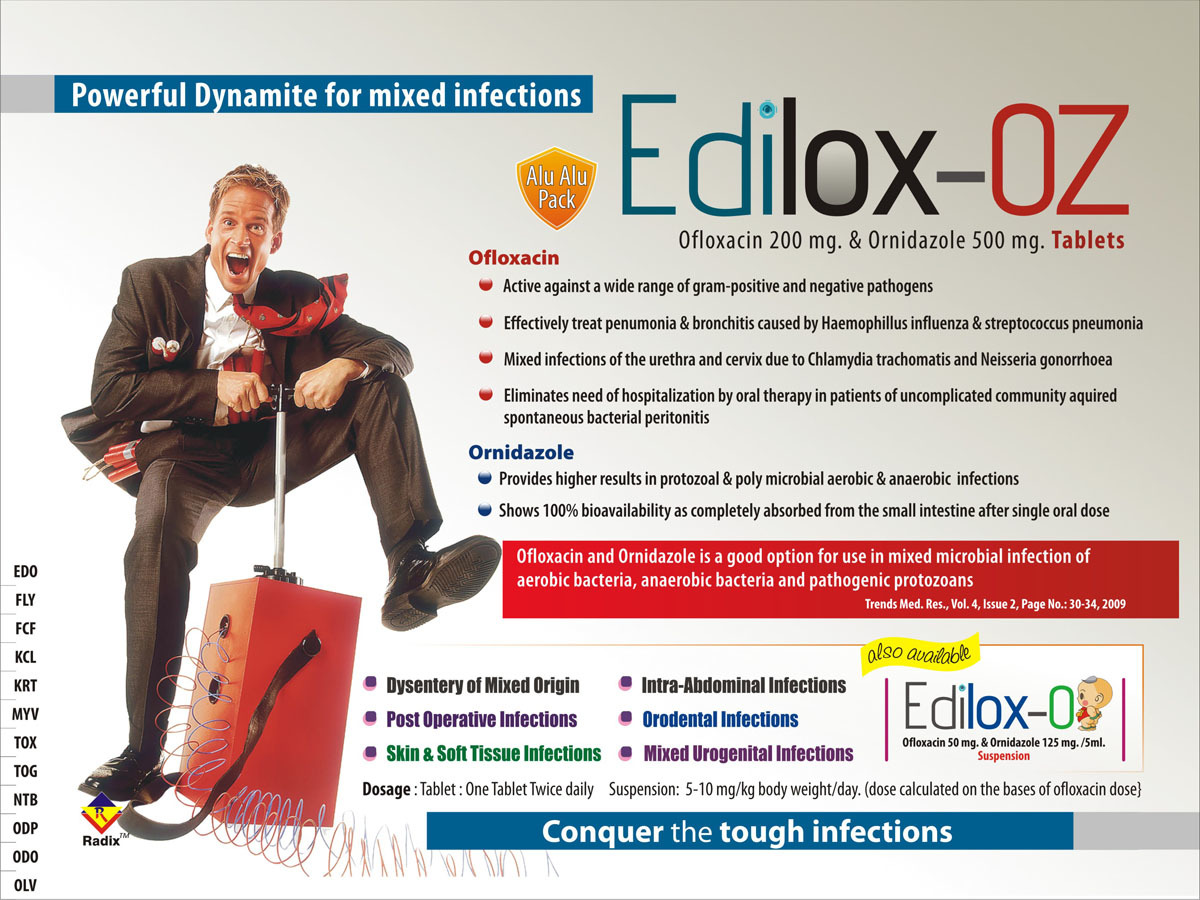 Ofloxacin 200 Mg & Ornidazole 500 Mg Tablets General Medicines