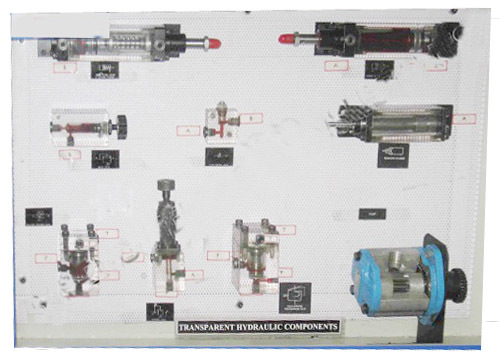 Cut Section Model of Hydraulic Components - Mild Steel, Industrial Application | Silver and Blue Color Design