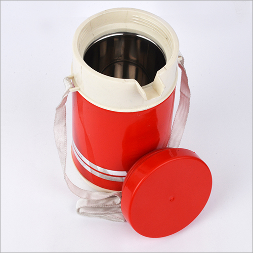 रेड प्लास्टिक वैक्यूम इंसुलेटेड थर्मस